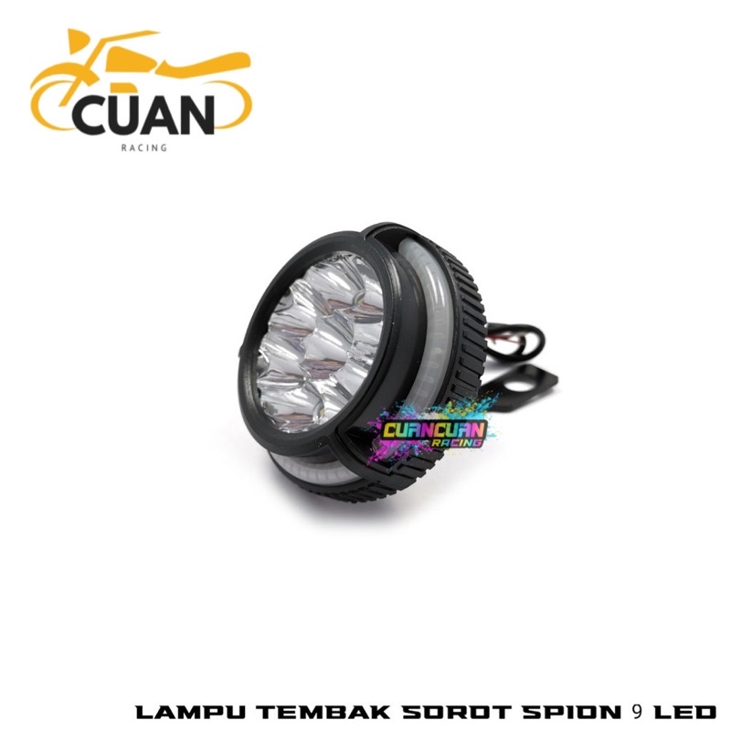 lampu tembak sorot LED bracket spion 9 mata dengan angel aye 5 mode