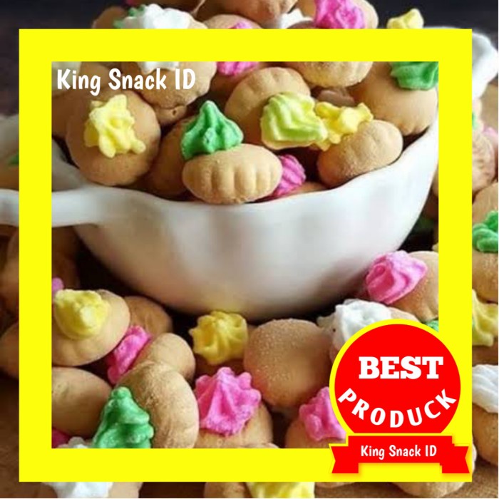 

1KG BISKUIT GAMEROSE / KUE MONAS BISKUIT WARNA WARNI /KINGSNACKID