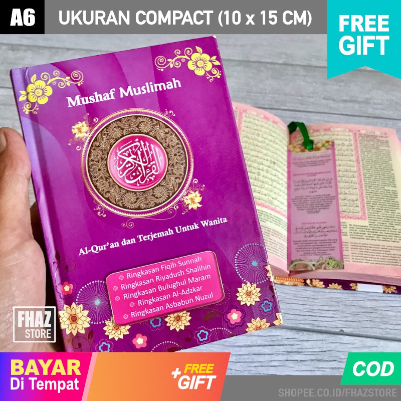 Al quran Terjemah Muslimah Saku A6, Alquran Kecil dan ...