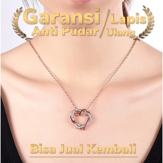 Kalung Emas Asli Lapis 18K Lapis Emas 18K Love KRGPN007--M81