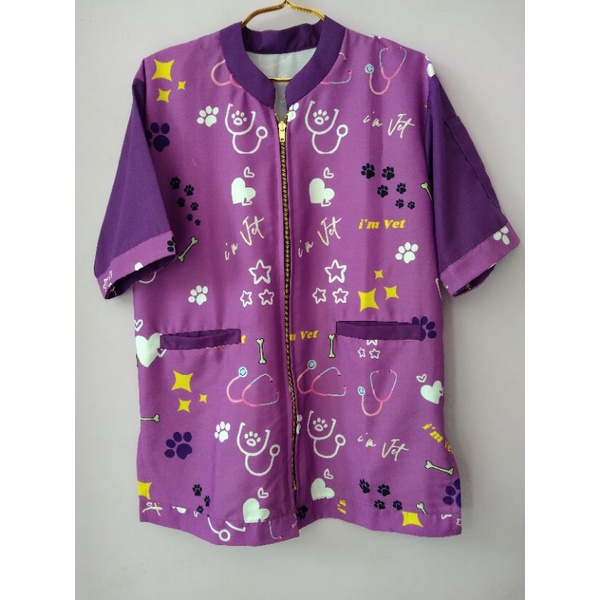 SCRUBSUIT MOTIF PRINTING/ BAJU DINAS DOKTER HEWAN