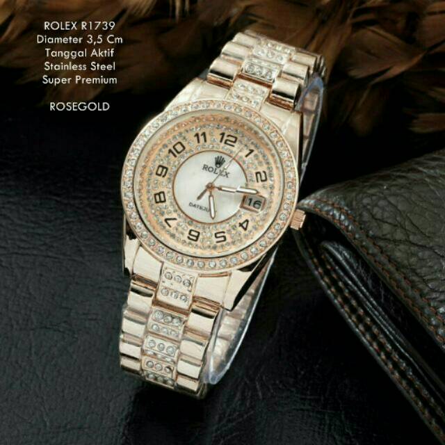 JAM TANGAN CEWEK/ WANITA ROLEX DIAMOND RANTAI KW SUPER TERBARU ANTI AIR ELEGANT HARGA BERSAHABAT.