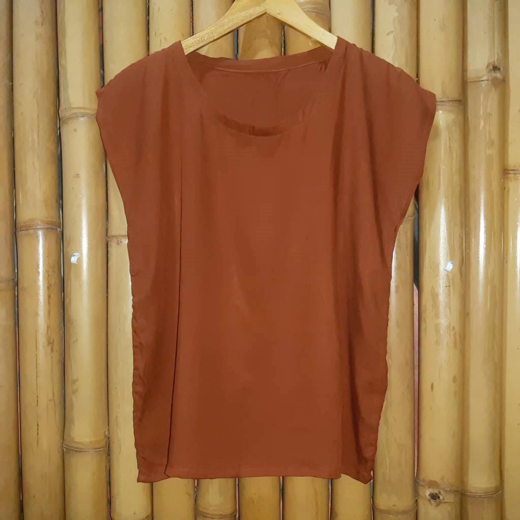 Baju Atasan Bali Polos Lembut dan Adem-Brown