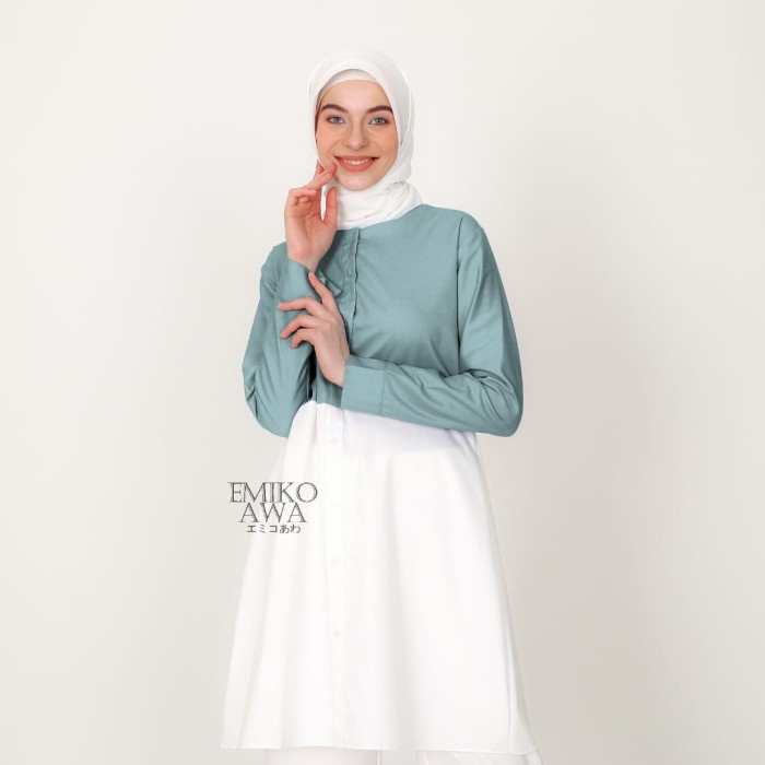 Tunik Wanita Murah Rempel Panjang Muslim Pesta Formal M4N9 Garis Jumbo Bordir Adem Terlaris Pendek B