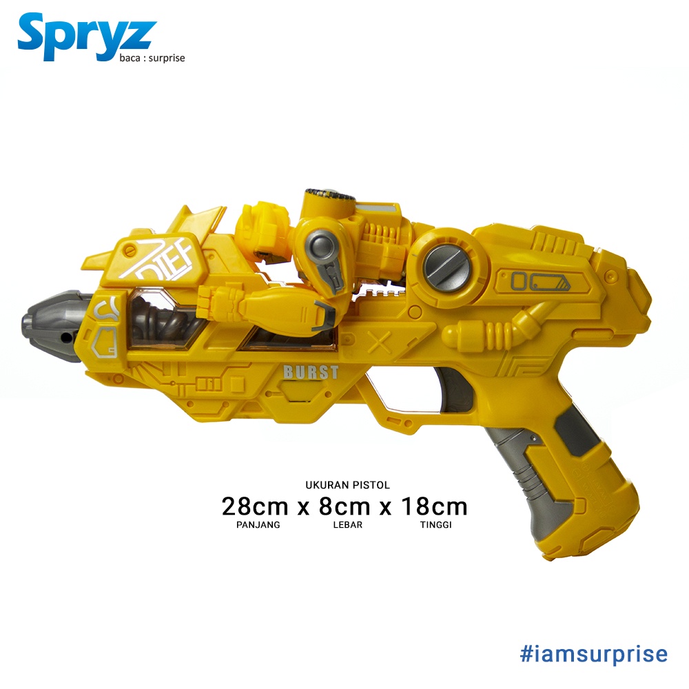 Spryz Revamp Yellow Strike Mainan Pistol Transformer