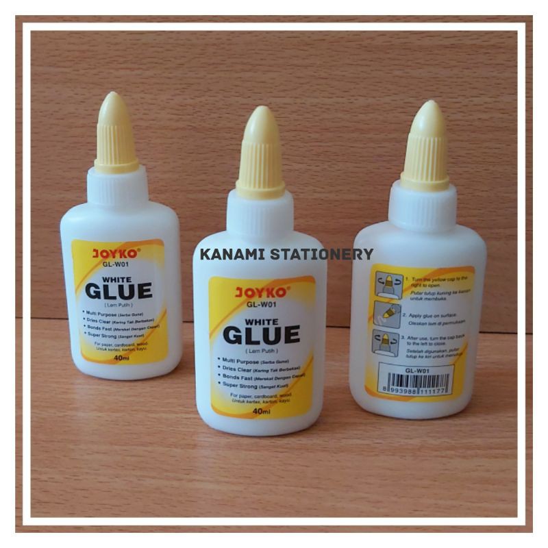 

Lem Putih Kertas Serba Guna 40ml Multi Purpose White Glue Joyko.