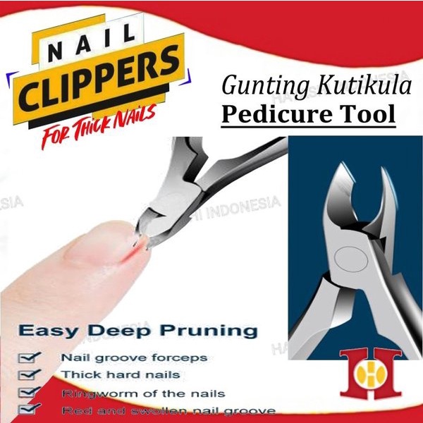 Gunting Kuku Cantengan Kutikula Meni Pedi Stainless Cuticle Nipper