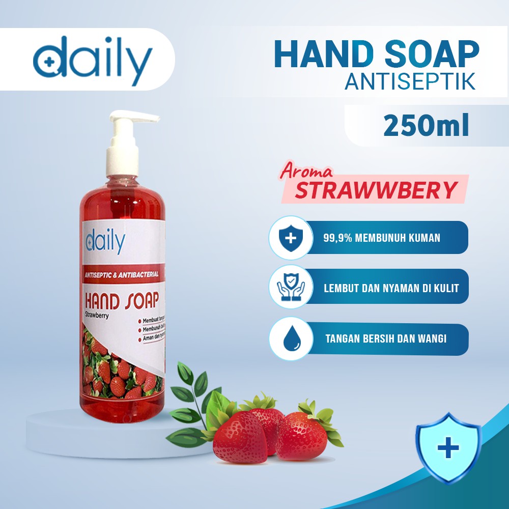 SABUN CUCI TANGAN CAIR HANDSOAP DAILY 250ML PUMP ANTIVIRUS SIAP PAKAI TERLARIS