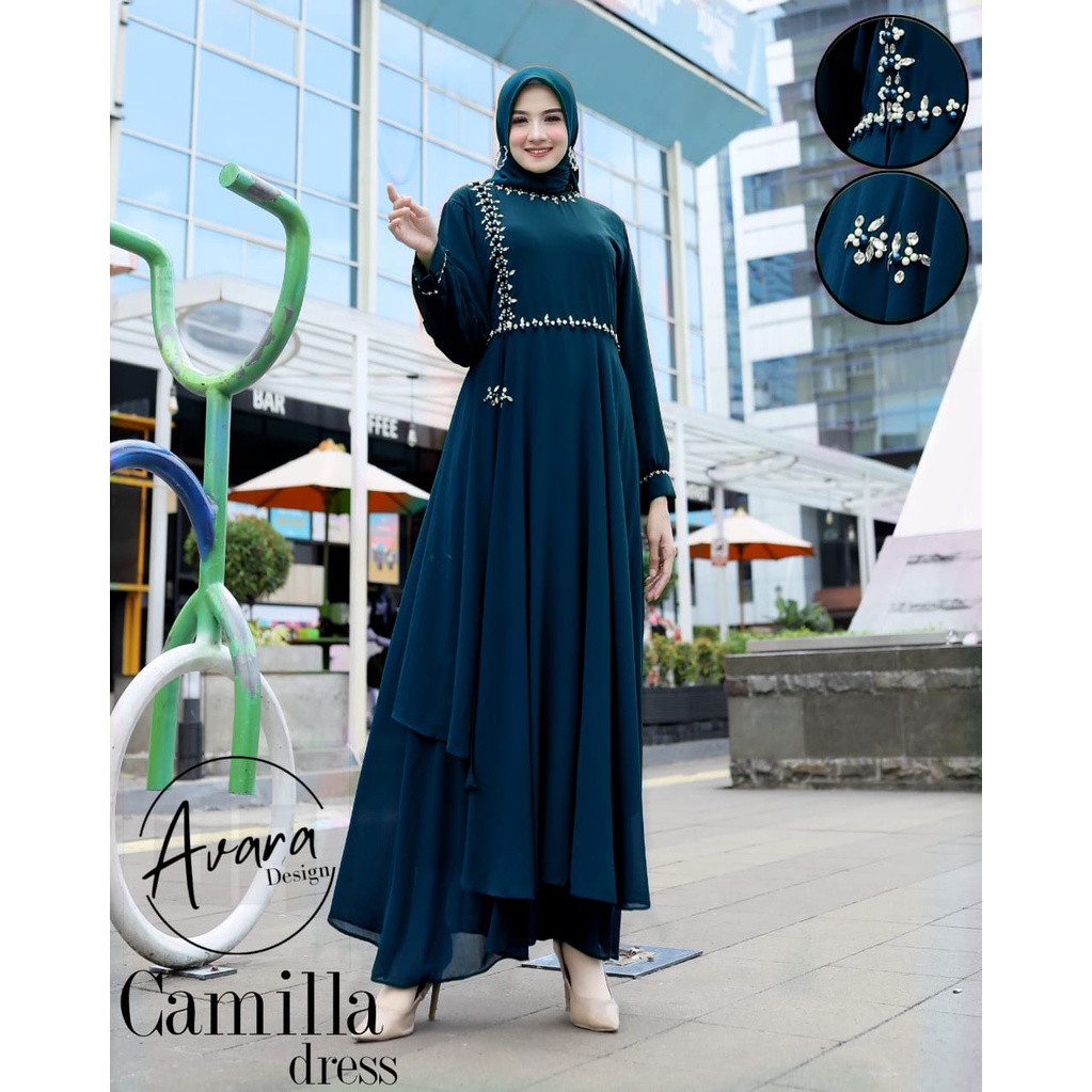 WILI MUSLIM / CAMILLA DRESS PREMIUM TERBARU 2022 / BAHAN CERUTY BABYDOLL+PAYET / FASHION MUSLIM / PA