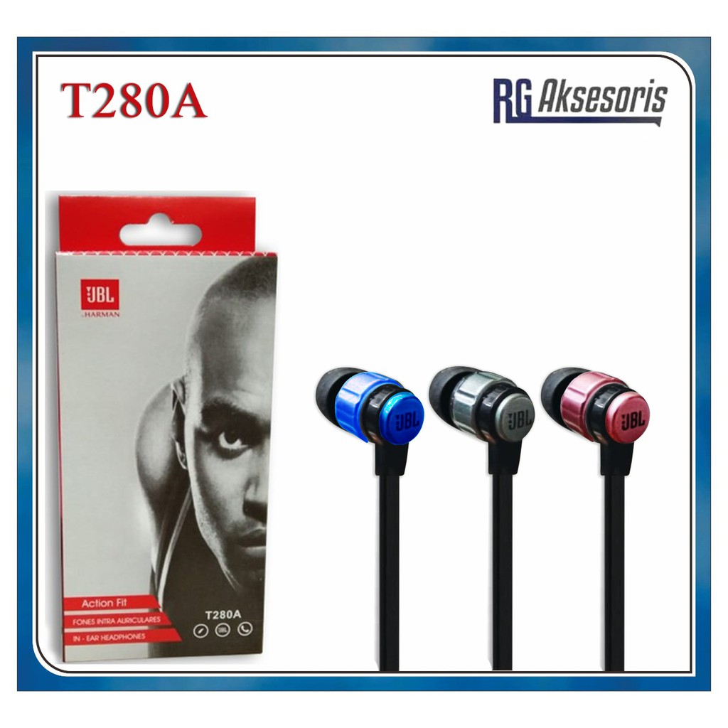 Headset / Handsfree / Earphone JBL T280A Music Sport by Harman Kardon Stereo bass