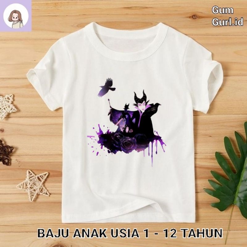Kaos baju anak MALEFICENT tshirt DISNEY oversize lokal hitam laki laki perempuan jumper baby kids te