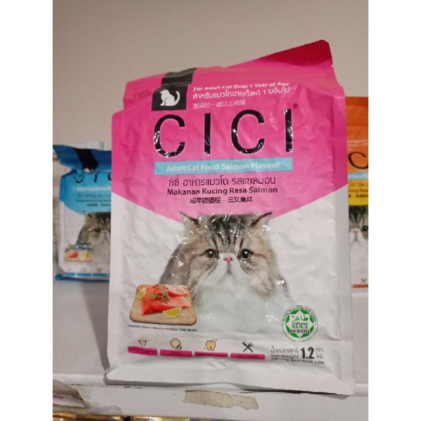 Makanan kucing cici adult rasa salmon 1,2kg /makanan kucing cici cat food