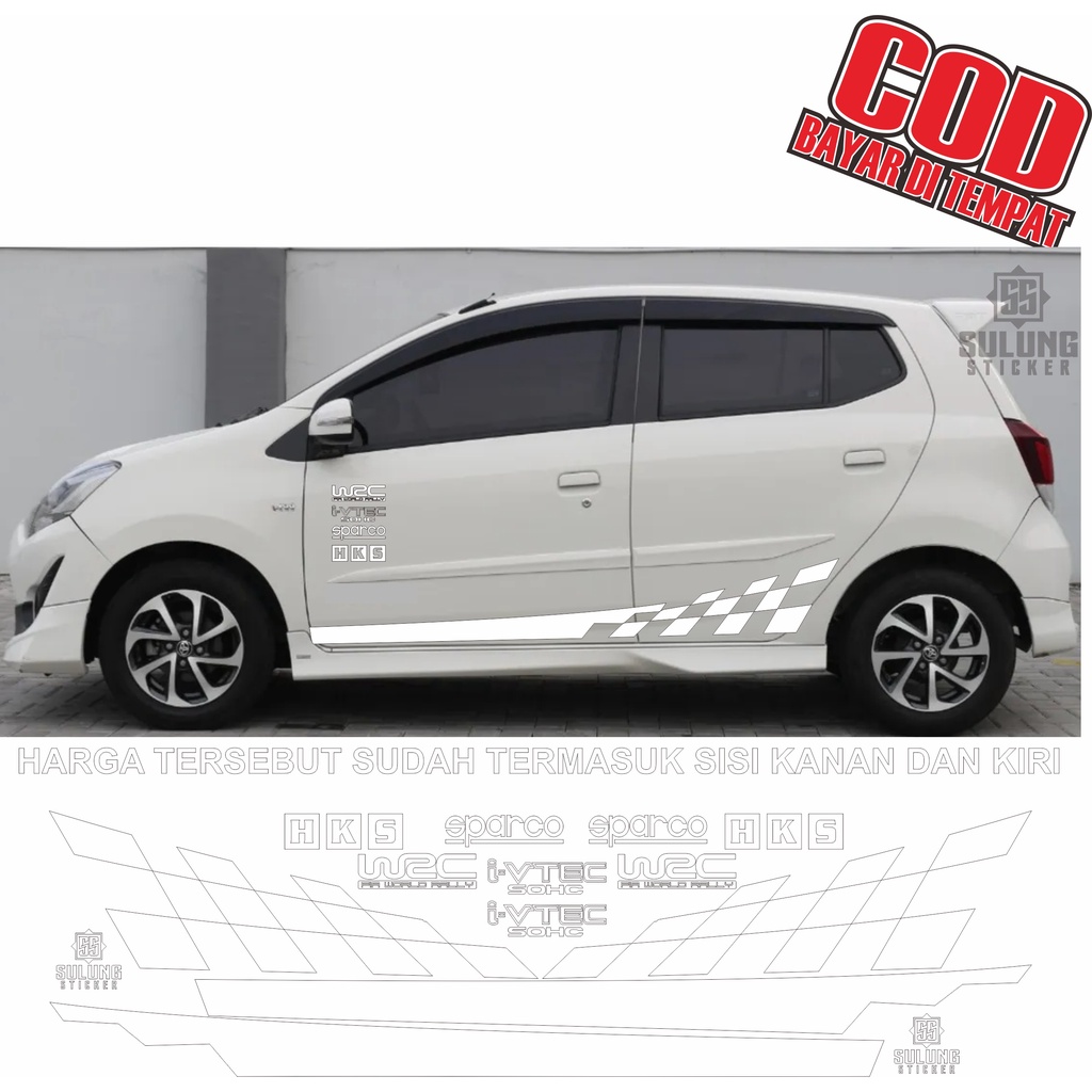 Cutting Stiker Mobil Agya Ayla Brio Jazz Motif Simpel Sticker All Varian Aksesoris Variasi Keren Terbaru