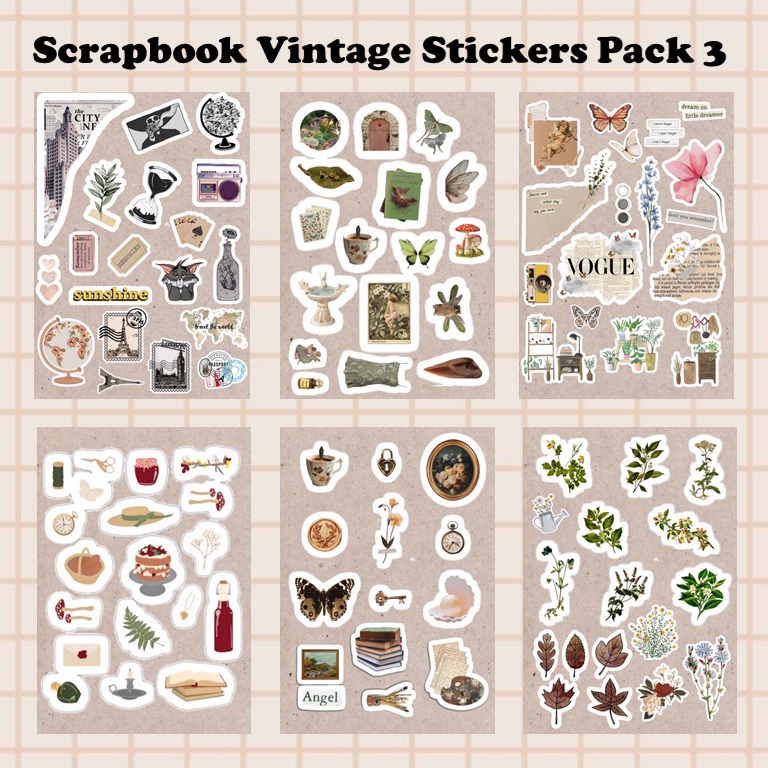 

[PART 3] Scrapbook Jurnal Vintage Stickers \ stiker scrapbook jurnal vintage aesthetic sticker / stiker murah / stiker jurnal