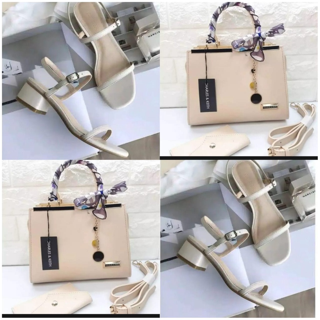 paket 888 tas selempang dan sandal hak tahu simple