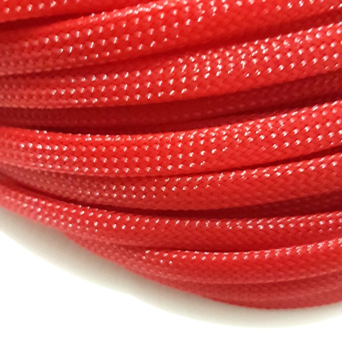 Pembungkus Kabel 16 mm Merah Cable Sleeve braided nylon