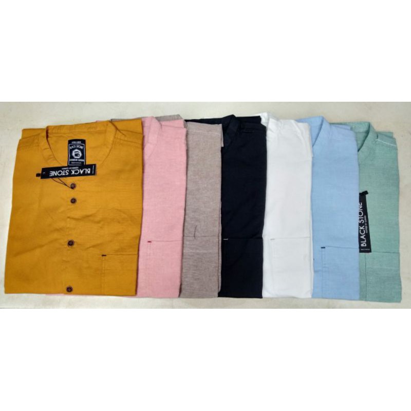 Kurta Black Stone Lengan Pendek