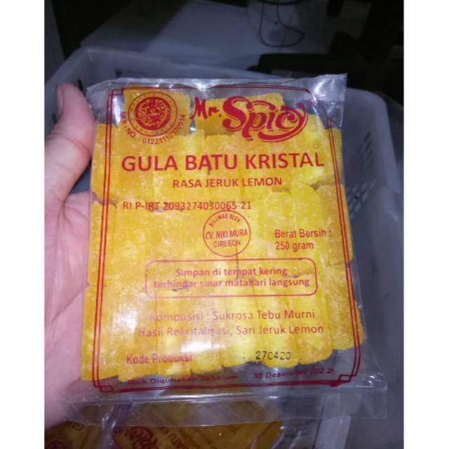 

Gula Batu Kristal Rasa Lemon Merk Mr. Spicy Kemasan 250 Gram