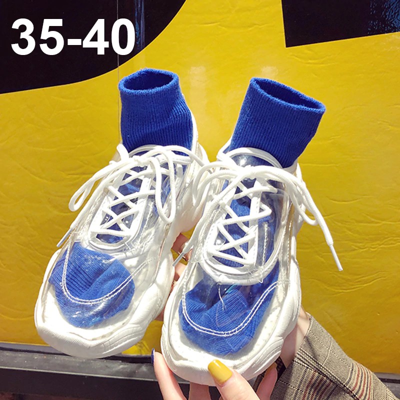 Weweya Transparent SneakersWomen Vulcanized Shoes Woman Platform Sneakers Chunky Trainers Outdoor