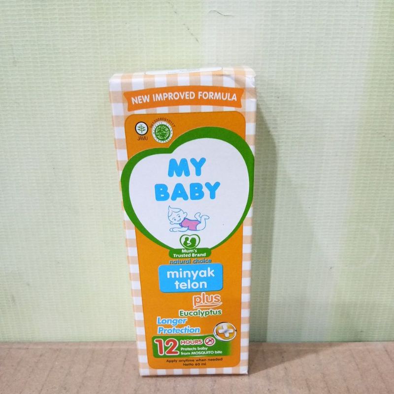 MY BABY MINYAK TELON PLUS EUCAKYPTUS LONGER PROTECTION 12JAM 60ML, 90ML