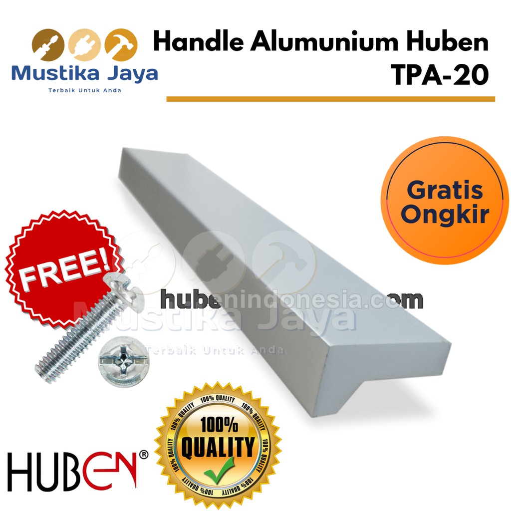 Handle Tarikan Lemari Laci Stainless Alumunium Huben TPA 20 Murah