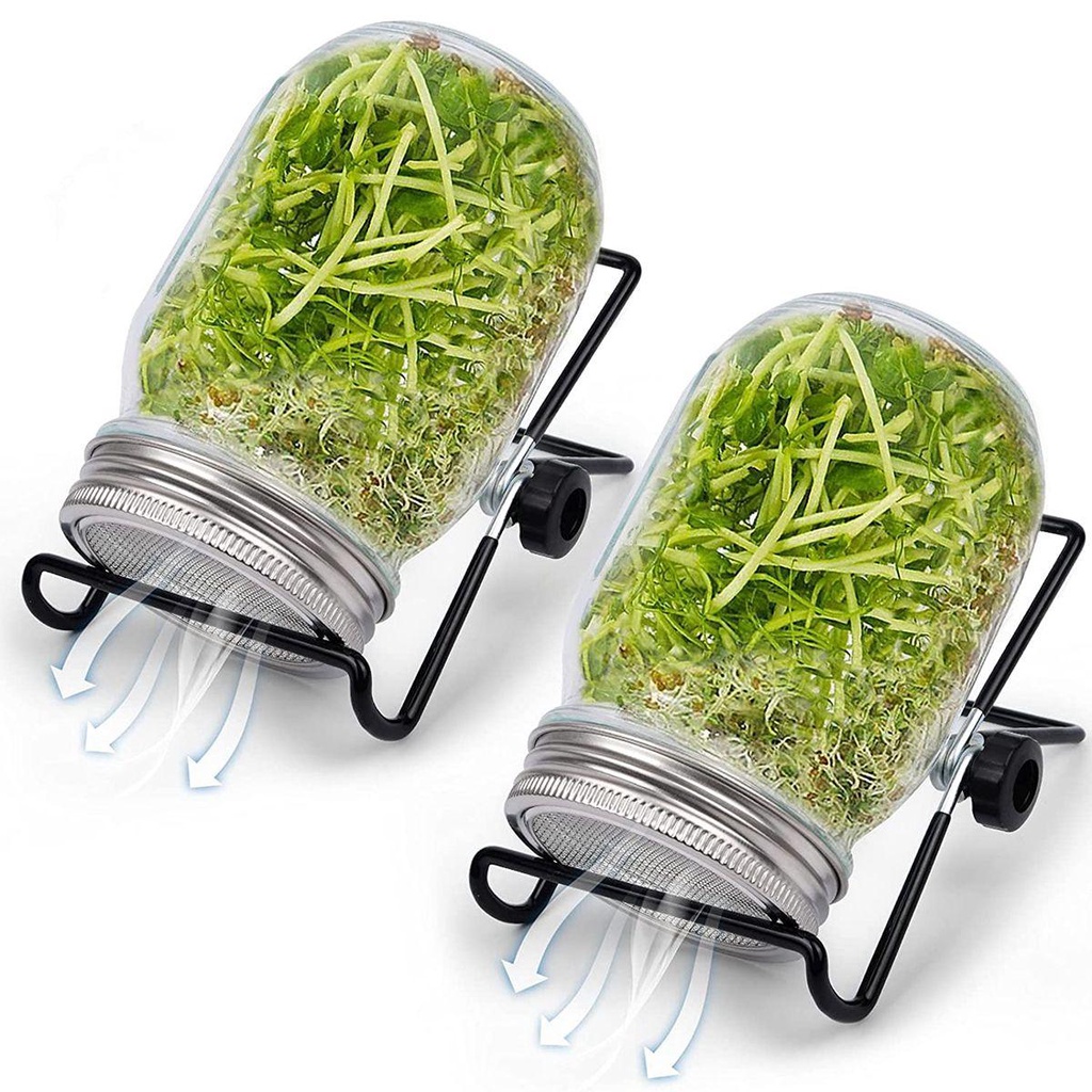 NICKOLAS1 Sprouting Jar Kit Sehat Dengan Stand Penutup Perkecambahan Organik Stainless Steel