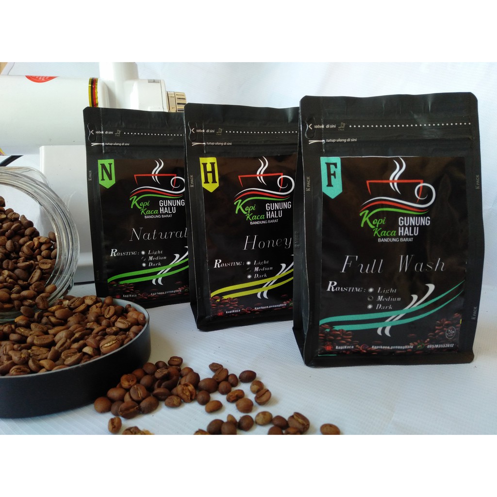 

KOPI ARABICA GUNUNG HALU 3Pcs NATURAL, HONEY, FULL WASH PROCESS per 200gr BUBUK/ROAST BEAN