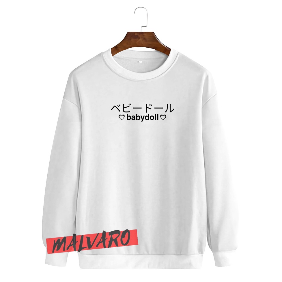 MALVARO-Sweater Crewneck / Crewneck Pria Wanita / Sweater Motif Baby Doll