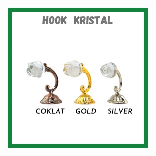 PROMO TERMURAH - HOOK PENGAIT TALI GORDEN MOTIF TERBARU KRISTAL - HOOK MURAH IMPORT MINIMALIS