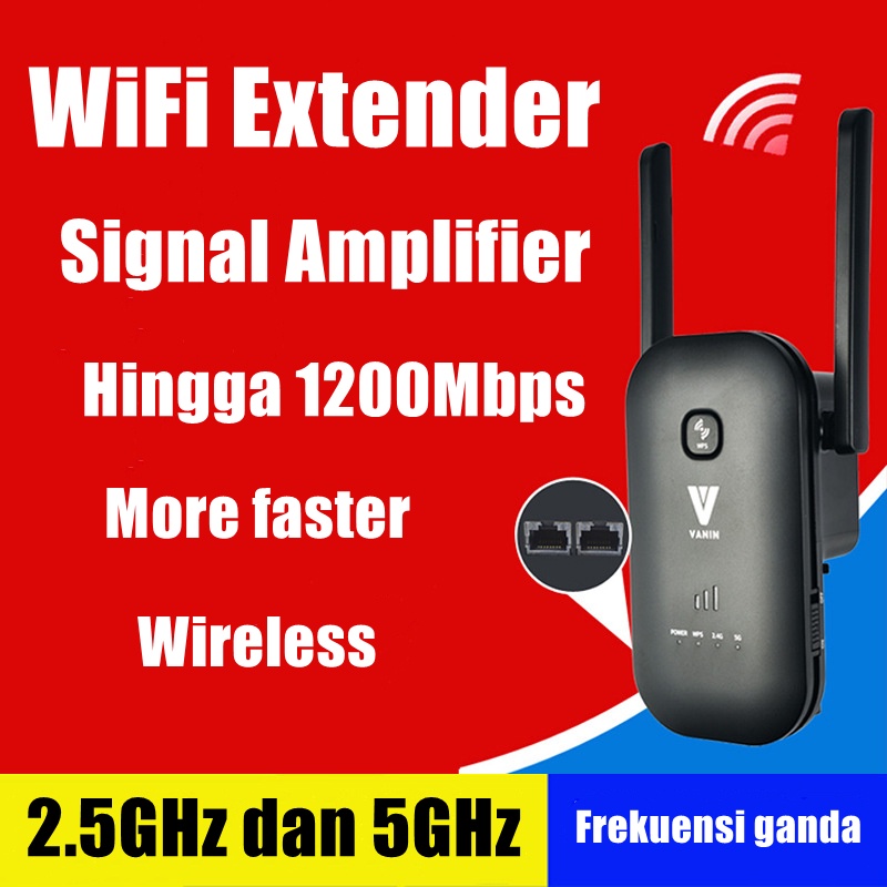 Wireless 5G Wi-Fi Extender Reapeter Amplifier WiFi Range Extender Signal Amplifier Wireless Wifi Amplifier Penguat Sinyal Wifi with 2 Antenna