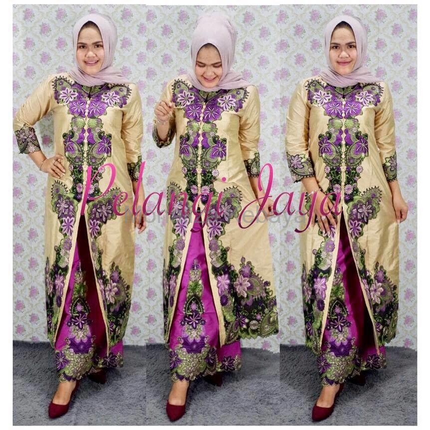 Termewah dan Terlaris Set abaya sapujagad jumbo kuning ungu original bran Pelangi Jaya
