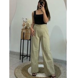 Zea pants / Celana kulot highwaist linen crinkle