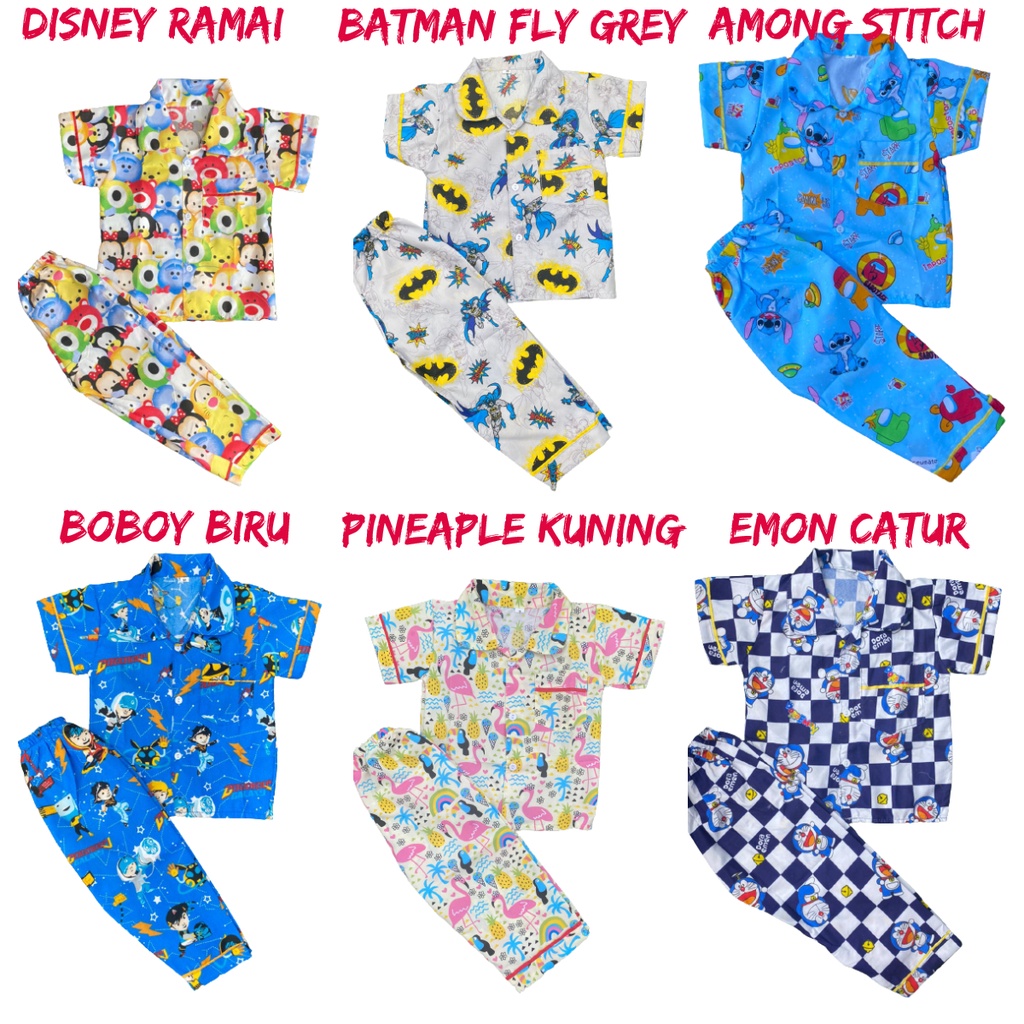 PIYAMA ANAK/ BAJU TIDUR ANAK 1-5TH BISA PILIH MOTIF KODE D