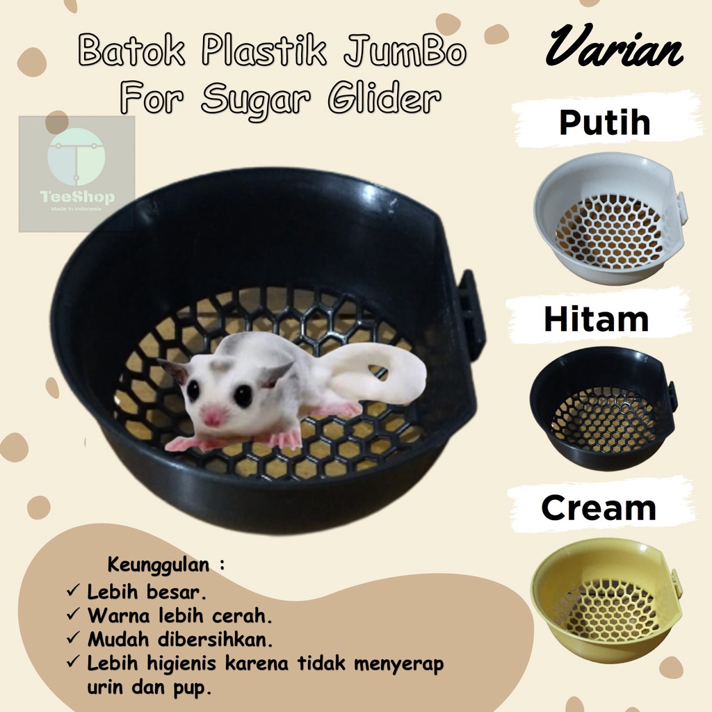 sleeping pouch sugar glider batok plastik yang berpori Putih dan Hitam