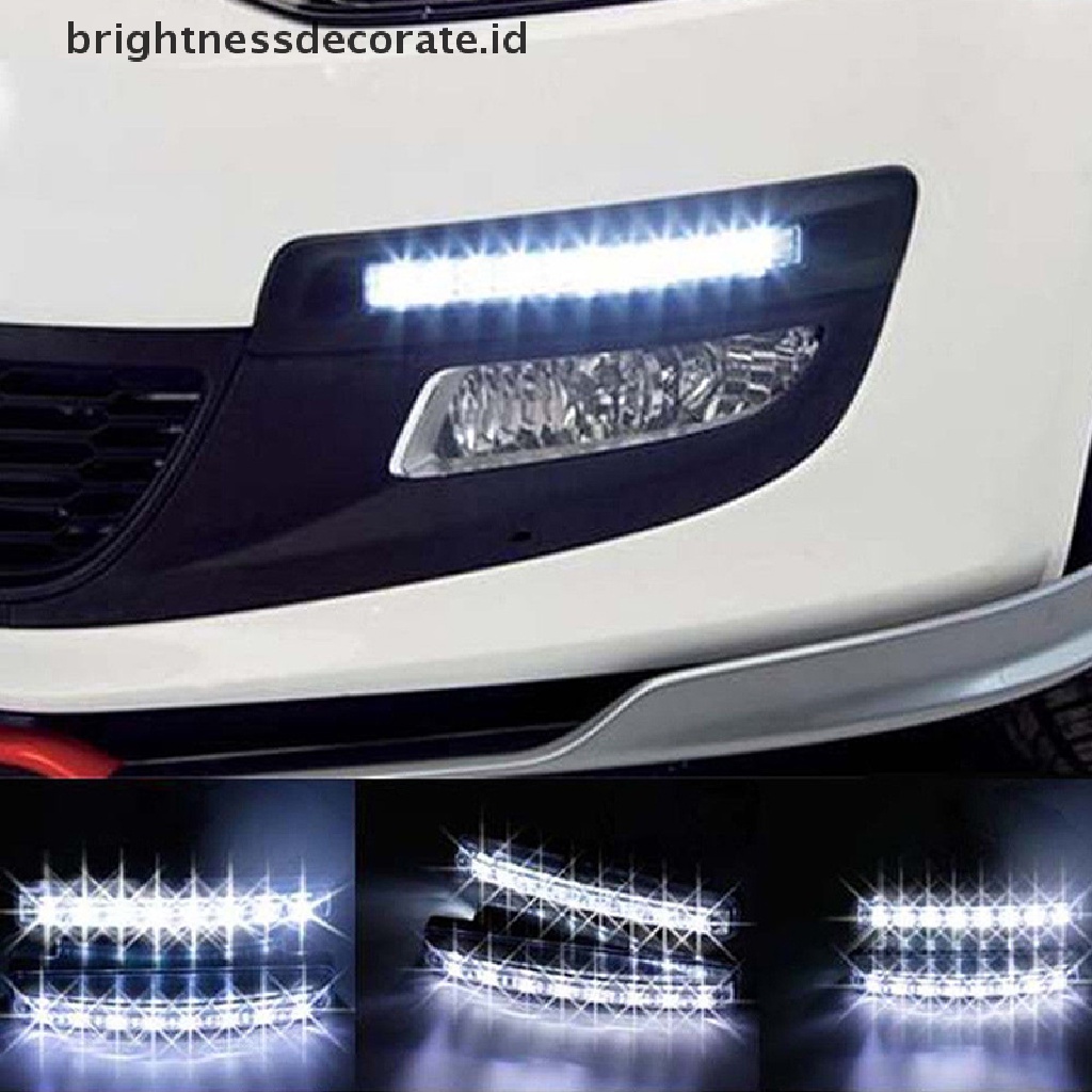 2pcs Lampu Kabut Drl 6 Led 12v Untuk Mobil