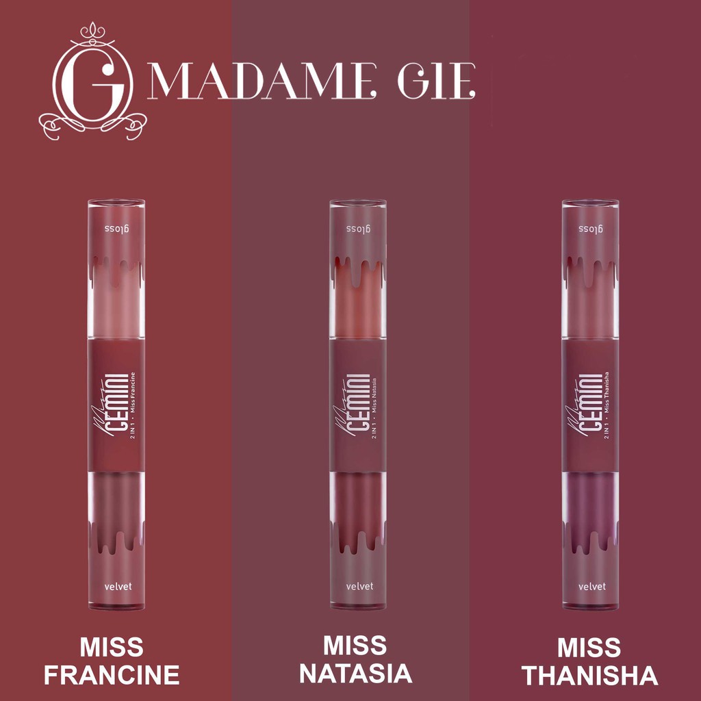 ★ BB ★ Madame Gie Miss Gemini 2 in 1 Gloss n Velvet - Make Up Lipstick