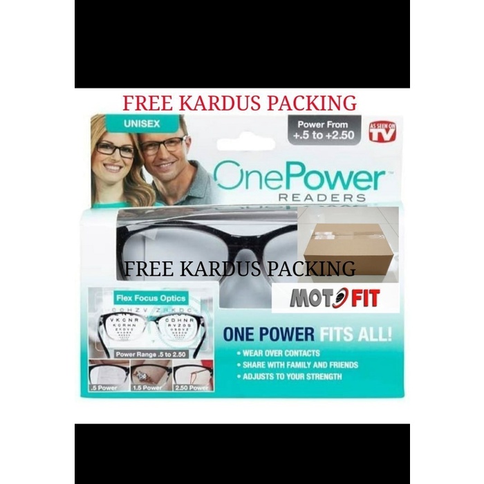 QUALITY Kacamata Baca Plus Auto Focus Adjusment Ajaib One Power Readers Unisex