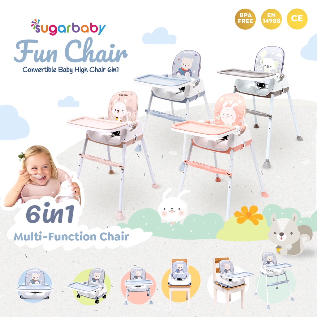 jual-sugarbaby-fun-chair-convertible-baby-high-chair-6in1-shopee