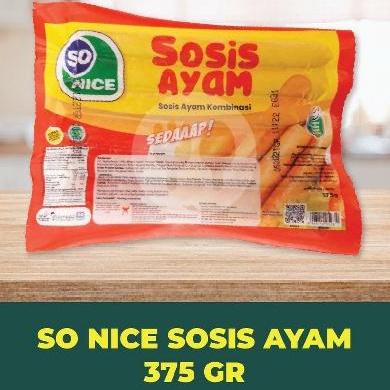 

SO NICE SOSIS AYAM 375gram 15pcs - FROZEN FOOD MAKANAN BEKU SOSIS AYAM HALAL SO NICE