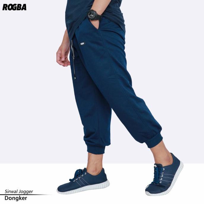 Star Seller Sirwal Jogger Pria - Celana Sirwal Training Pria - Hitam Rogba - Dongker, Xl