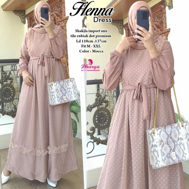 Dress Henna shakila import mix tile rubiah dot premium
