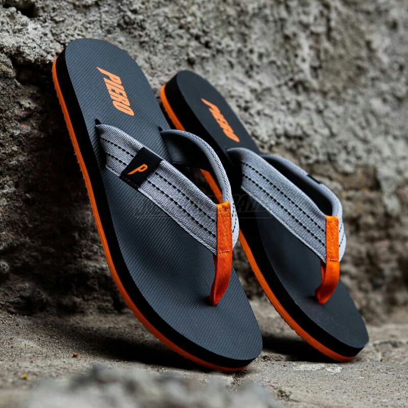 Piero Sandal Jepit Altic - Black Orange