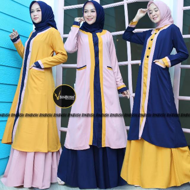 SIMPLY PRESENT WIDURI SET (LONG TUNIK + ROK) BY BINBUSH