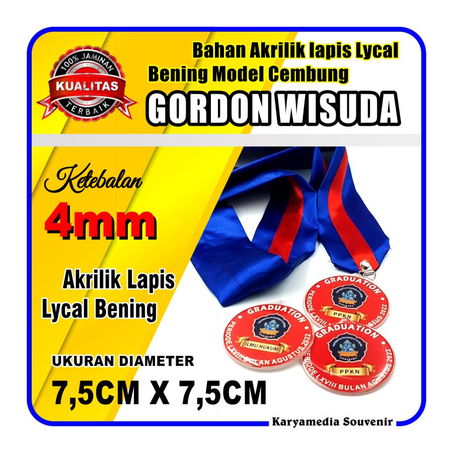 Kalung Wisuda Kelulusan Sekolah | Samir Wisuda Kelulusan | Gordon Wisuda Kelulusan Bahan Akrilik dil