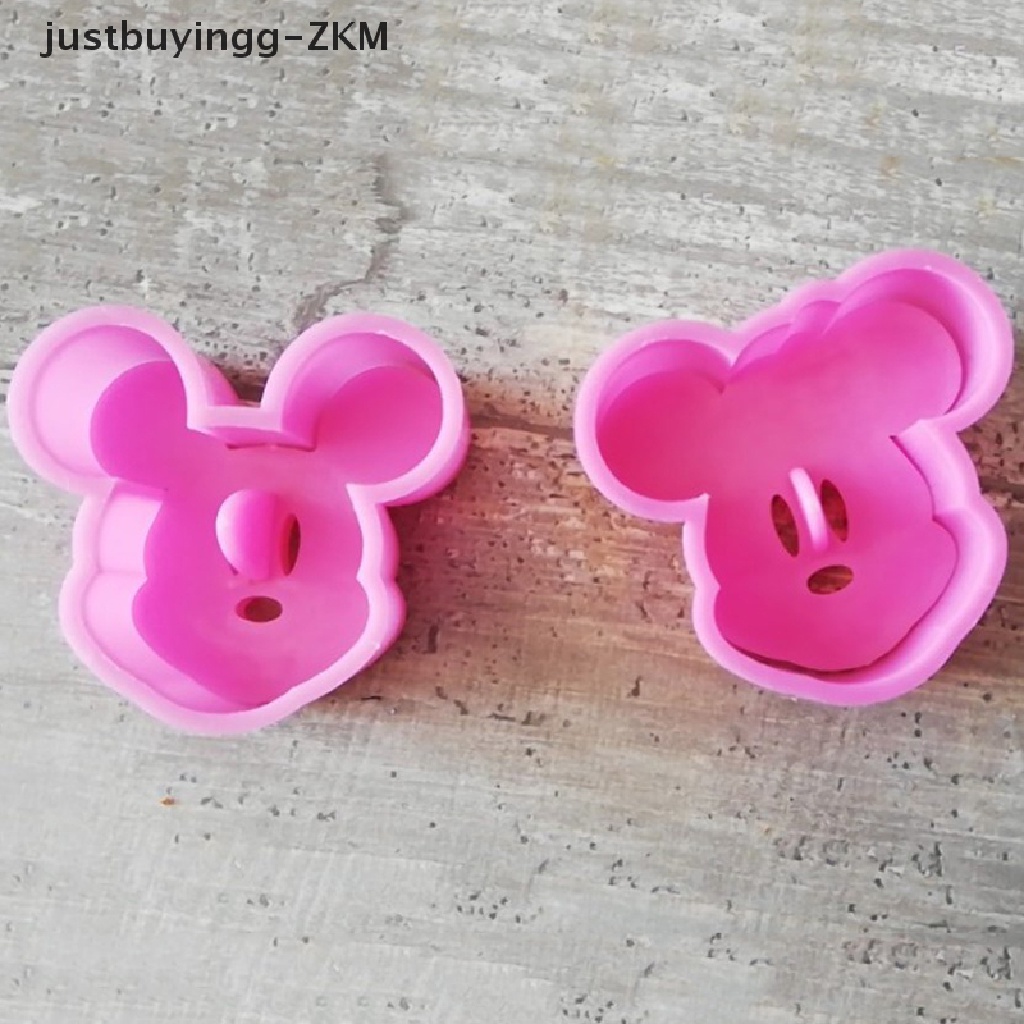 2pcs / set Alat Pemotong Kue Bahan Plastik Food Grade Desain Kucing