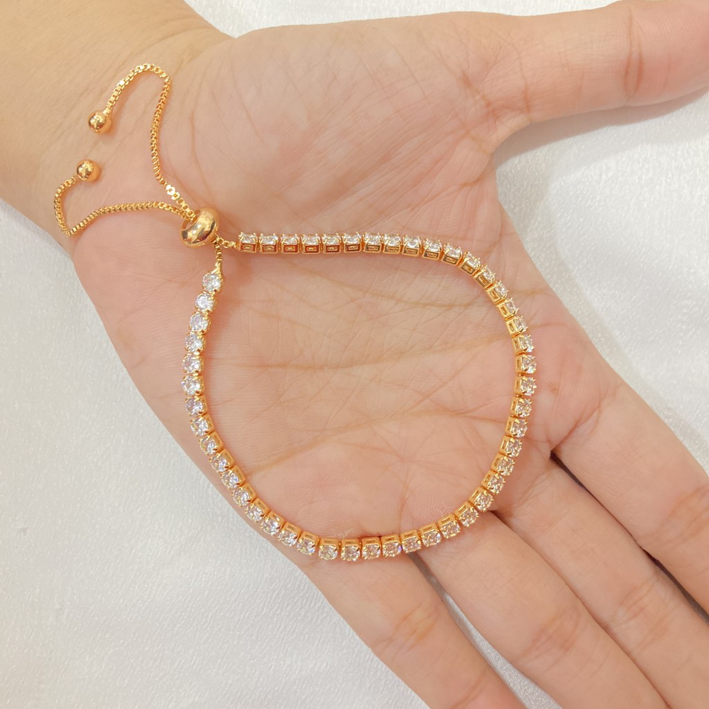 Gelang Serut Wanita Full Permata Lapis Emas Aksesoris Fashion Daily Yaxiya Jewelry GLE80