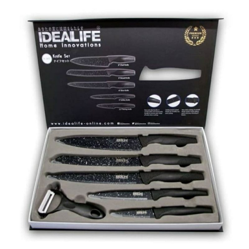 PISAU SET Keramik Stainless Stell - IDEALIFE IL-160 Anti BAU &amp; Karat