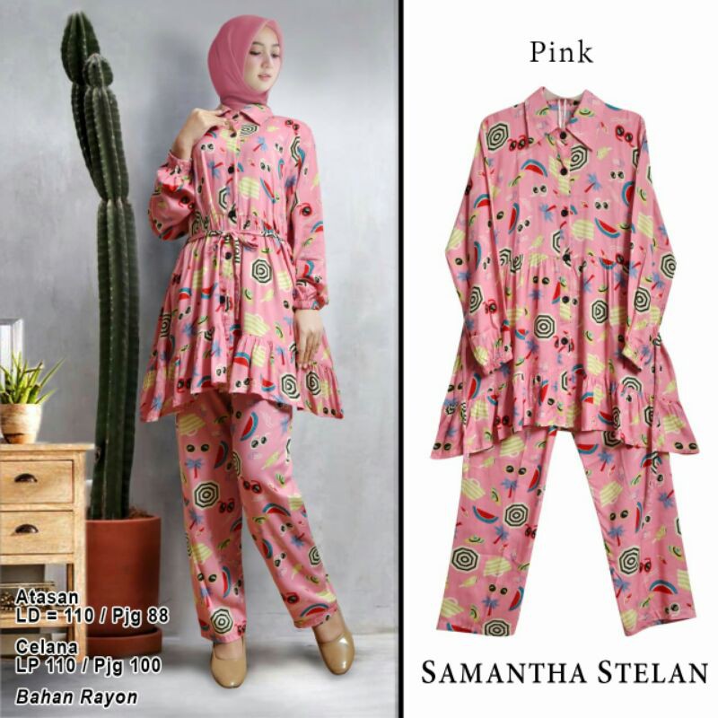 Funie3 Stelan Samantha Bahan Katun Rayon