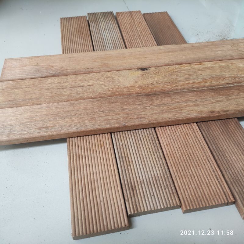 Jual Decking Asli Kayu Bengkirai Kalimantan Lantai Tutup Chamber Kolam Pagar Kualitas Super Sisa 