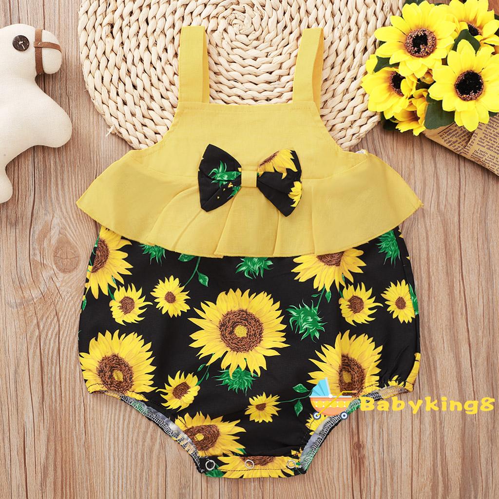 sunflower baby romper